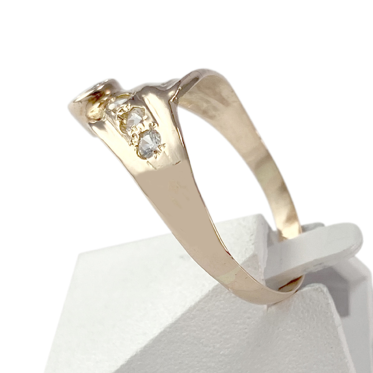 Bague d'occasion or 750 rose pierres synthétiques - vue 2