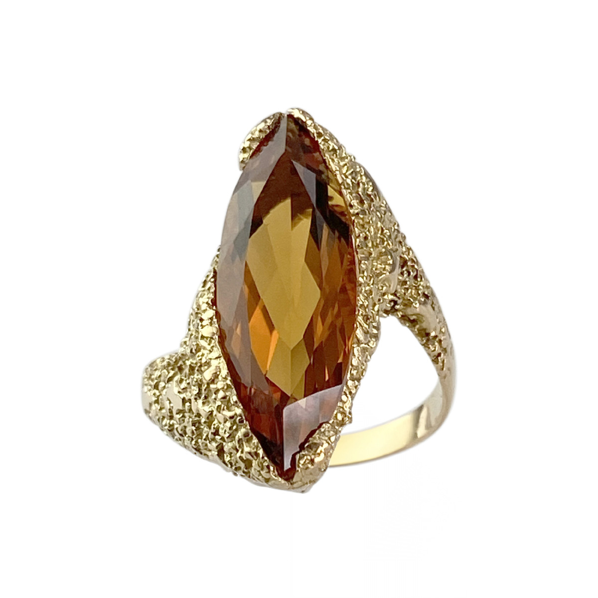 Bague d'occasion or 750 jaune citrine