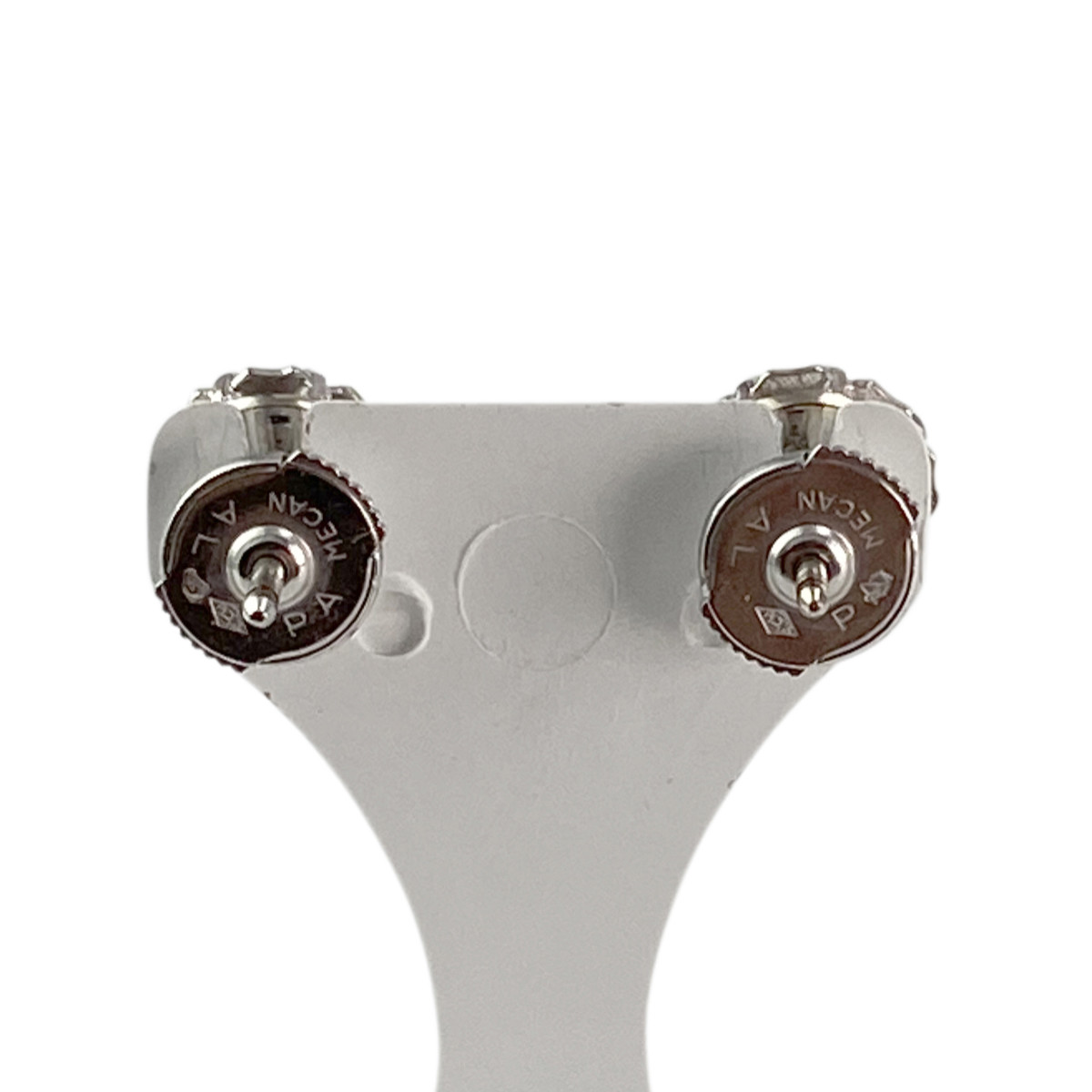 Boucles d'oreilles d'occasion or 750 blanc diamants - vue 3