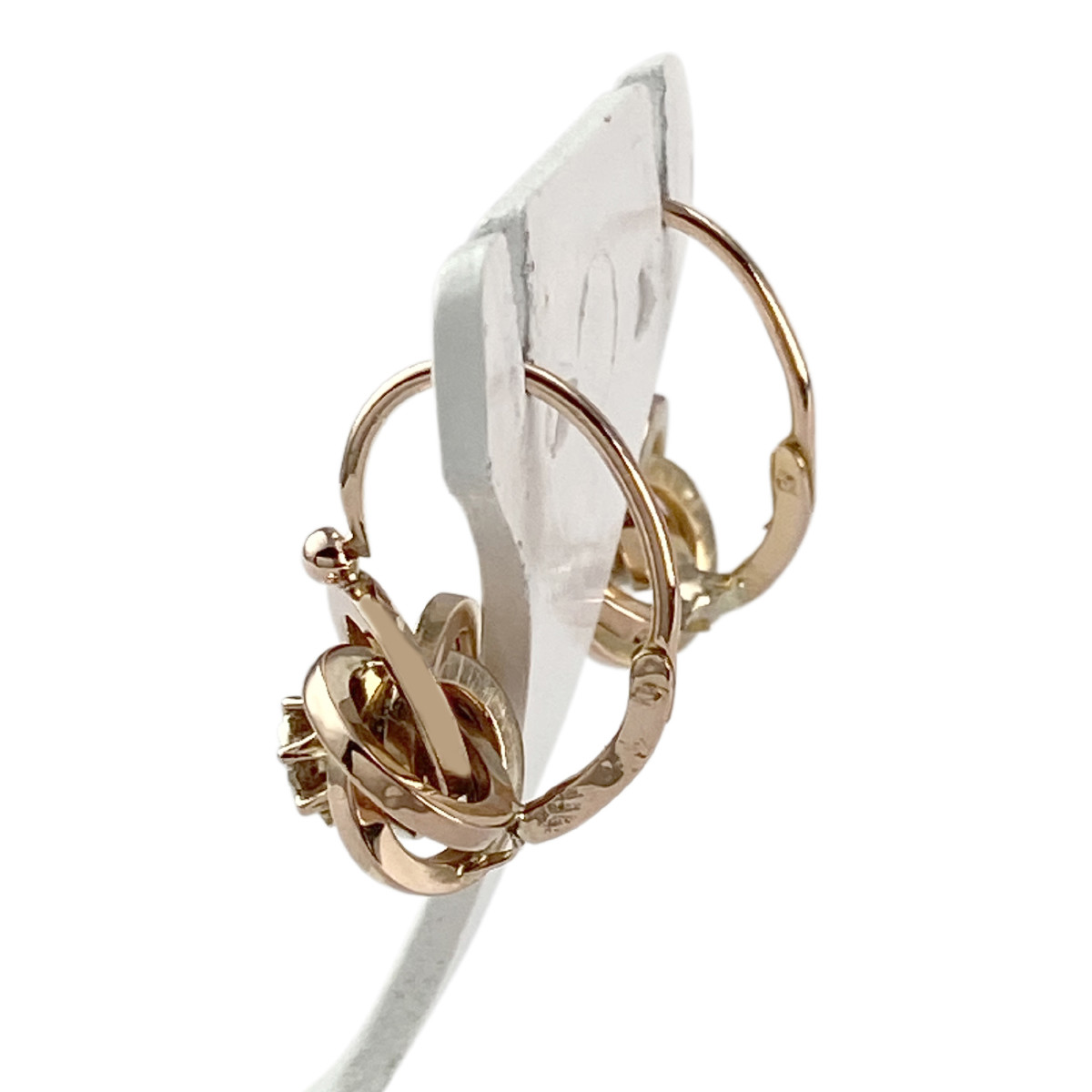 Boucles d'oreilles d'occasion or 750 2 tons - vue 2