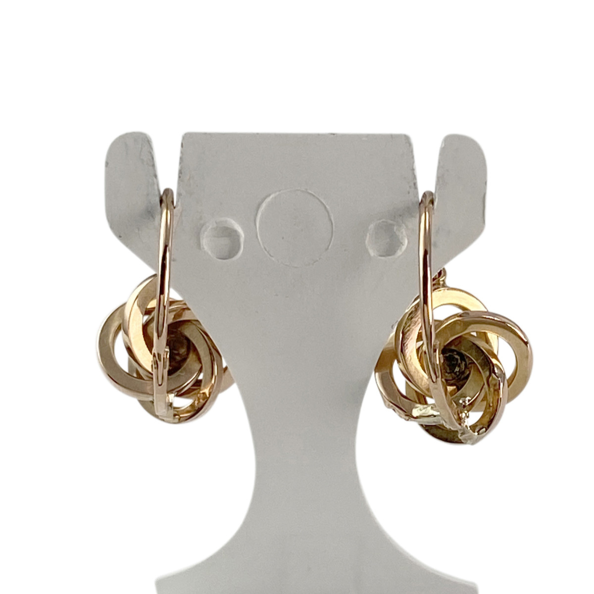 Boucles d'oreilles d'occasion or 750 2 tons - vue 3