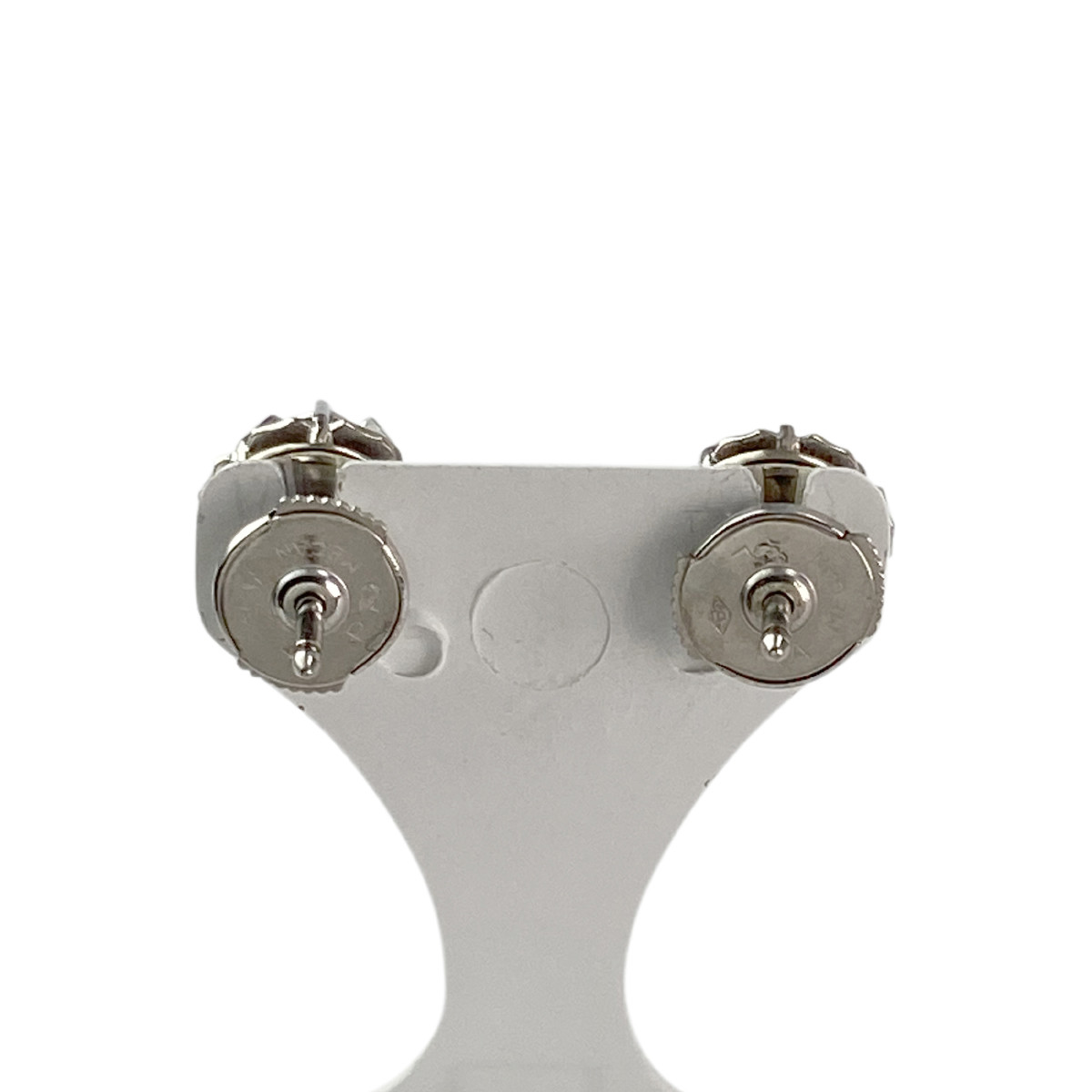 Boucles d'oreilles d'occasion or 750 blanc diamants - vue 3