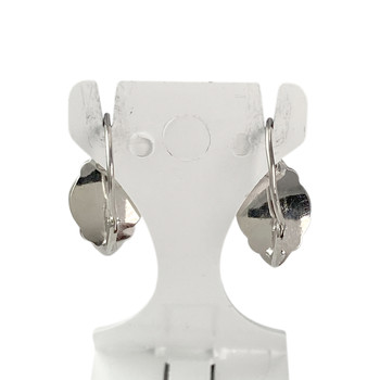 Boucles d'oreilles d'occasion or 750 blanc pierres imitations