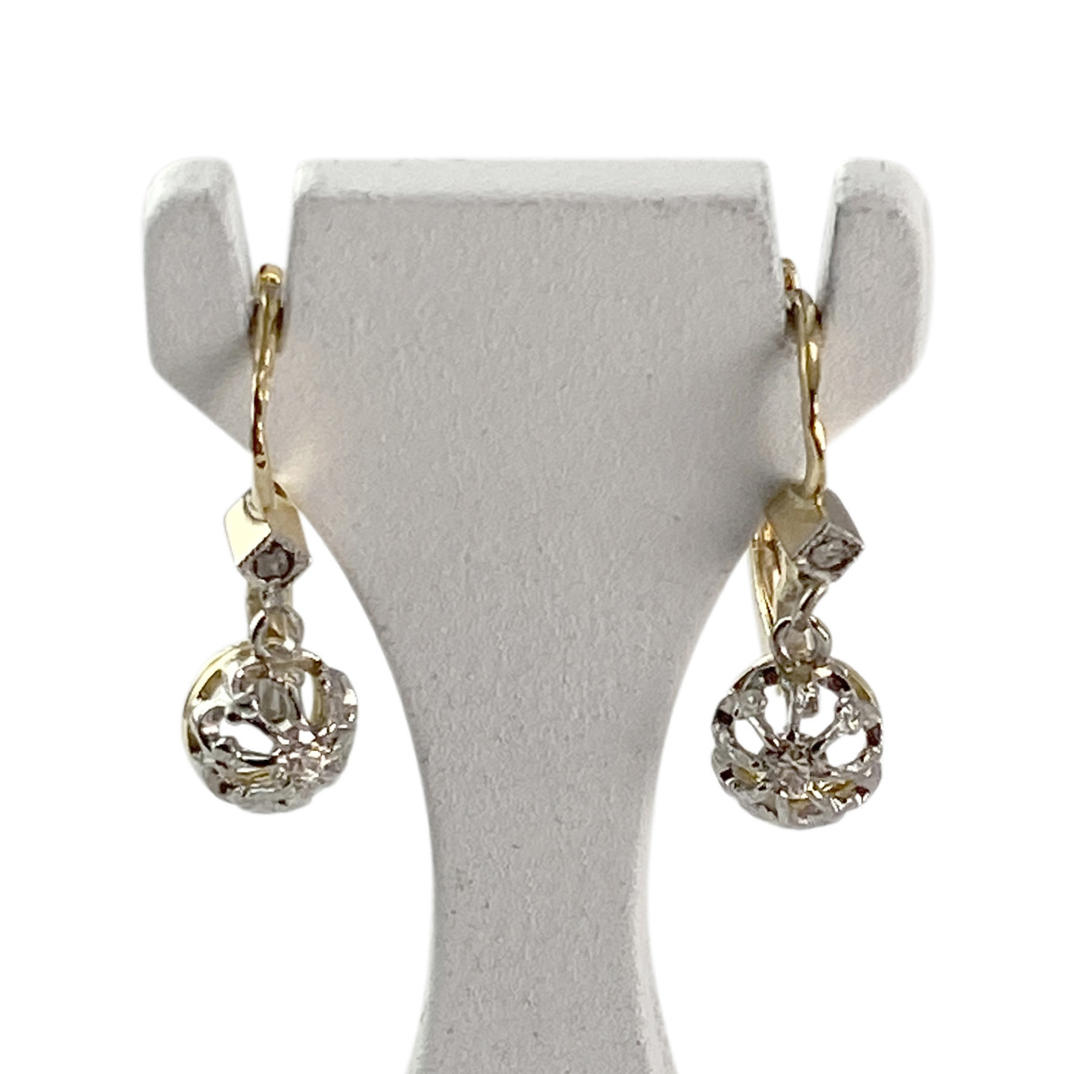 Boucles d'oreilles d'occasion 2ors 750 diamants