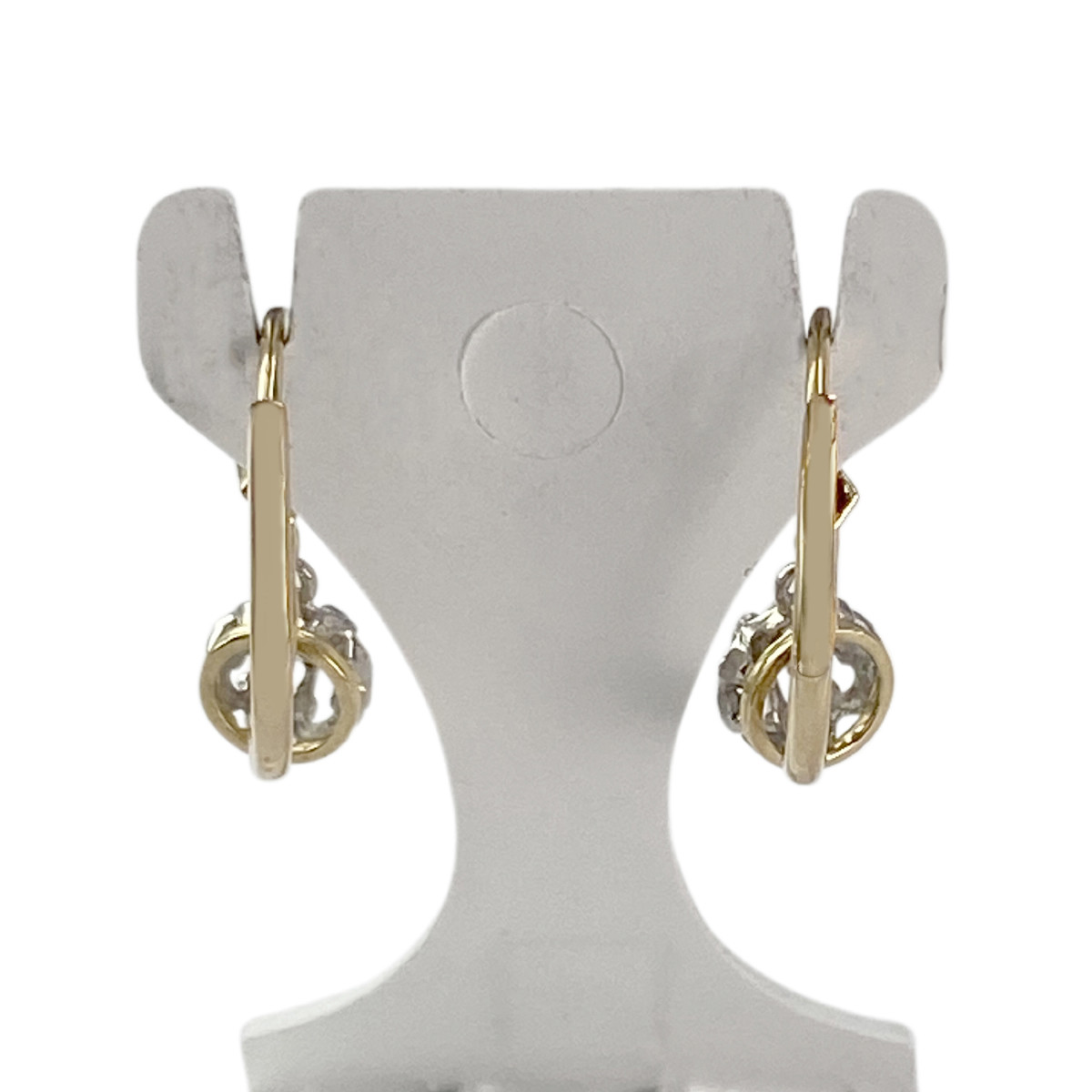 Boucles d'oreilles d'occasion 2ors 750 diamants - vue 3