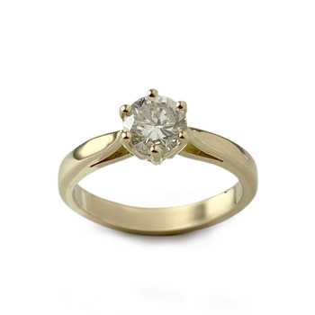 Solitaire tweedehands goud 750 gele diamant