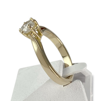 Solitaire tweedehands goud 750 gele diamant