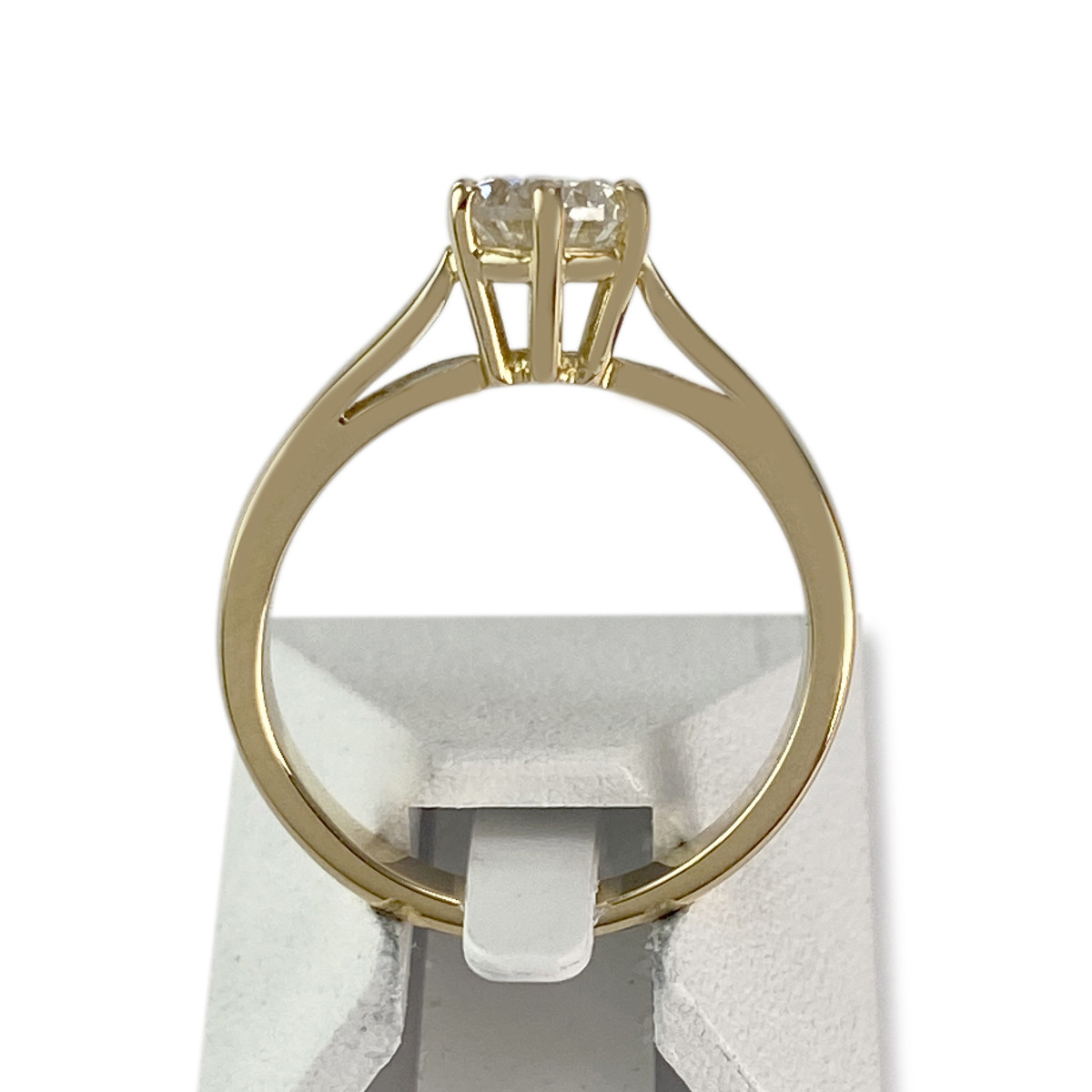 Solitaire d'occasion or 750 jaune diamant - vue 3