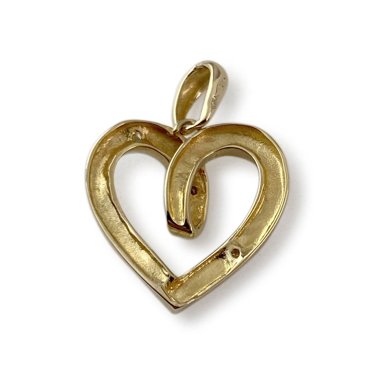 Pendentif coeur d'occasion or 750 2 tons diamants - vue 2