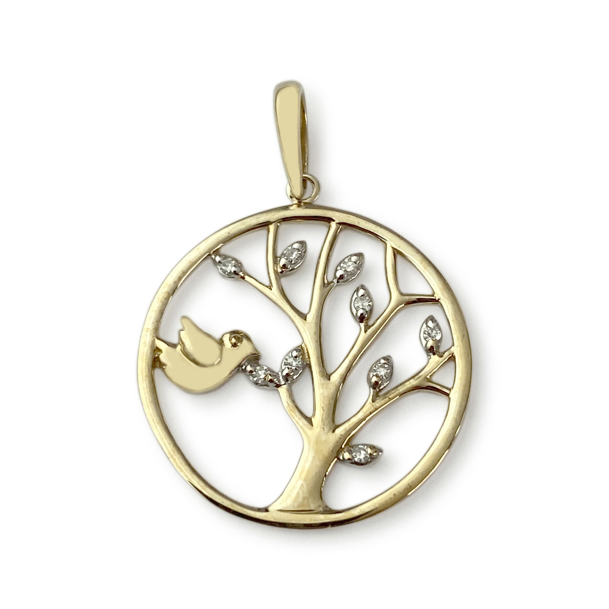 Pendentif d'occasion or 375 2 tons diamants