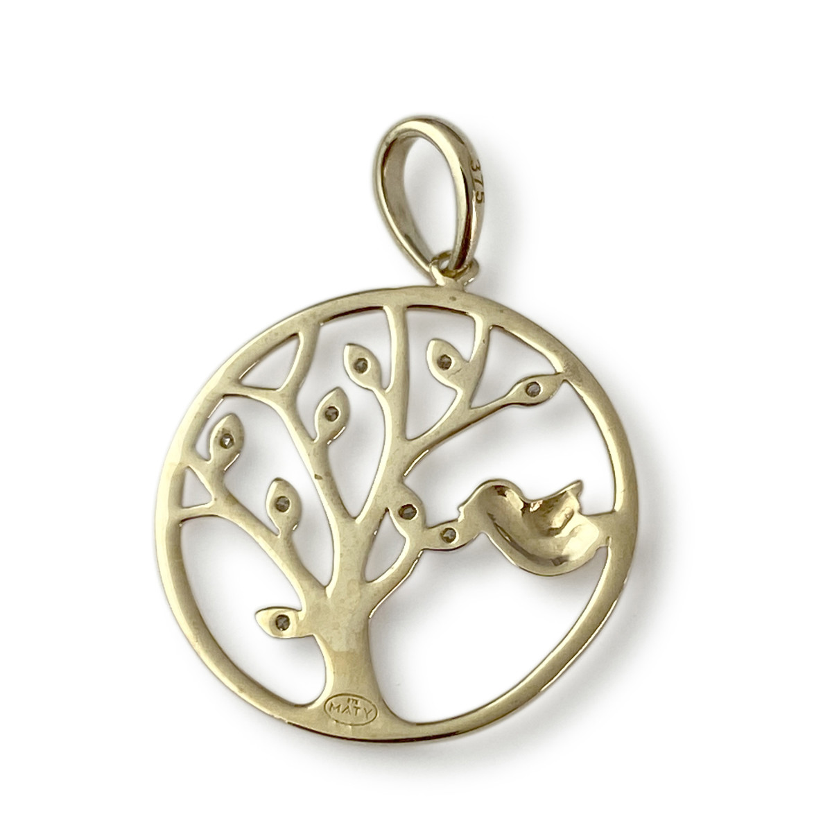 Pendentif d'occasion or 375 2 tons diamants - vue 2