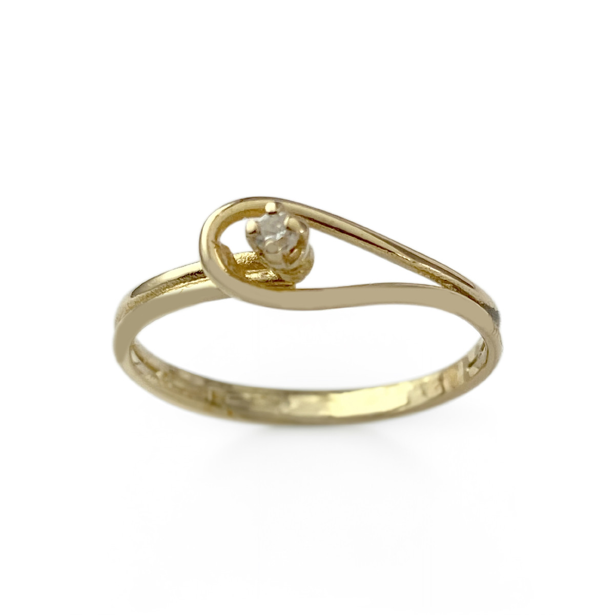 Solitaire d'occasion or 750 jaune diamant