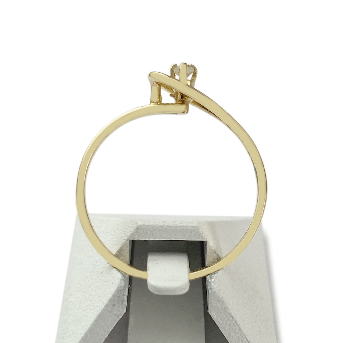 Solitaire d'occasion or 750 jaune diamant - vue 3