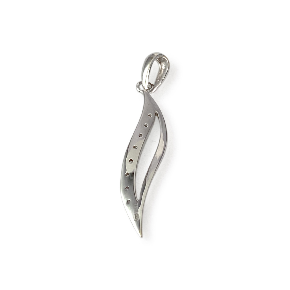Pendentif d'occasion or 750 blanc diamants - vue 2
