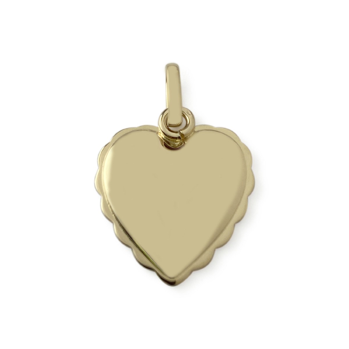 Pendentif coeur d'occasion or 750 jaune rubis synthétique - vue 2