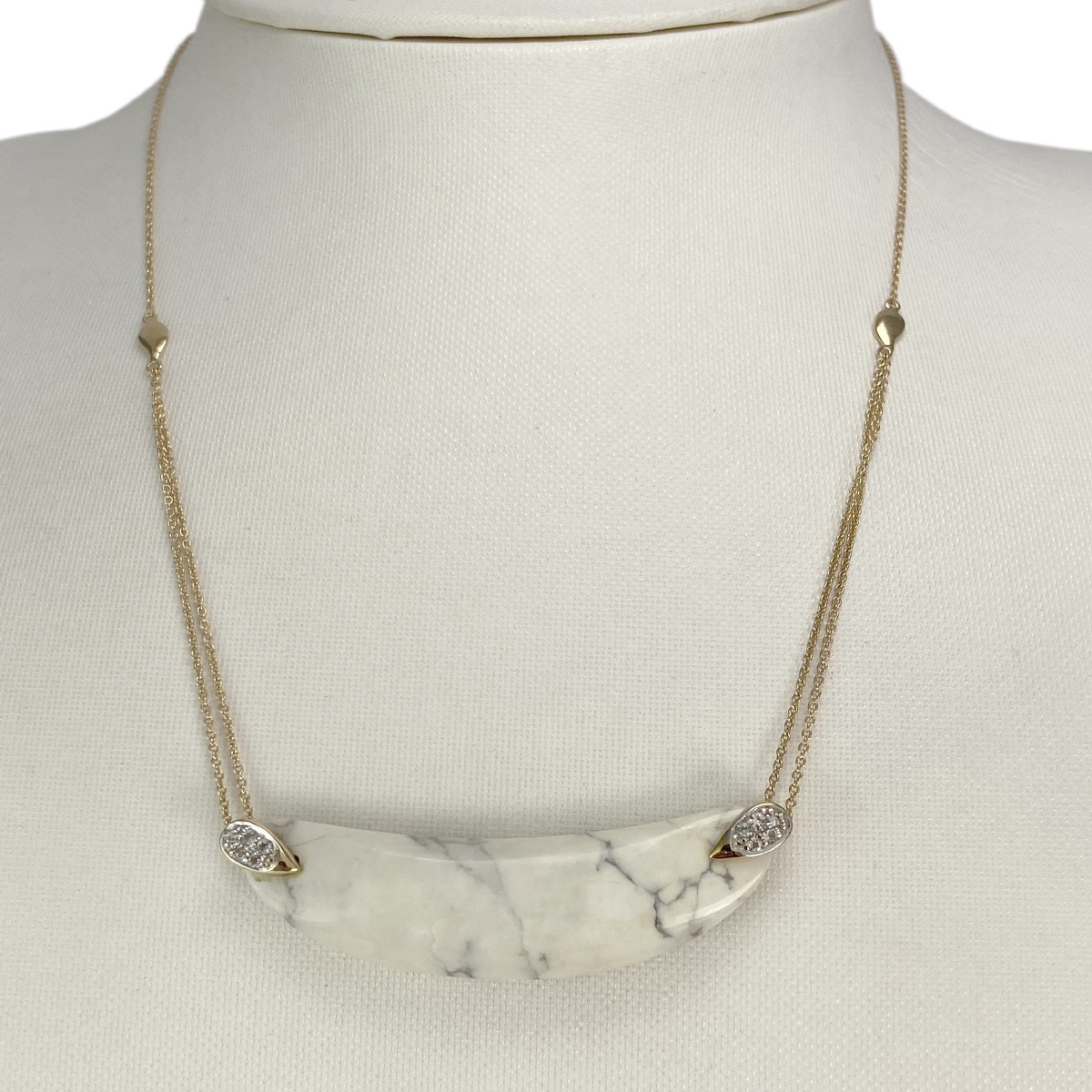 Collier d'occasion or 375 jaune howlite 44cm - vue 2