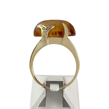 Bague d'occasion or 750 2 tons ambre