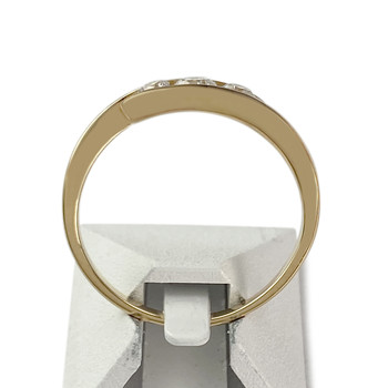 Tweedehands gouden ring 750 gele diamanten