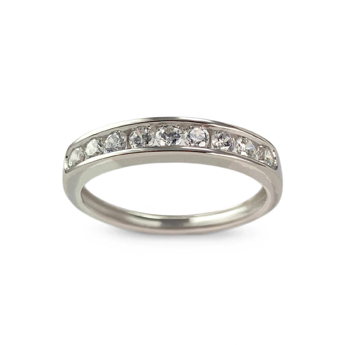 Bague d'occasion or 375 blanc zirconias