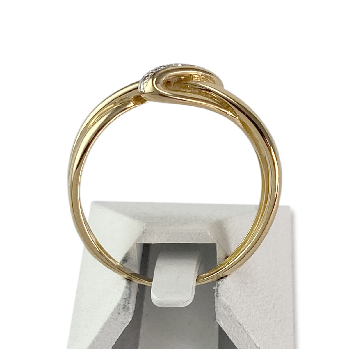 Bague d'occasion or 750 jaune 2tons diamant - vue 3