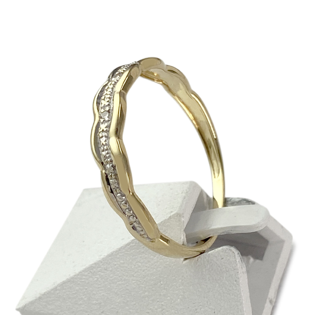 Bague d'occasion or 750 2 tons diamants - vue 2