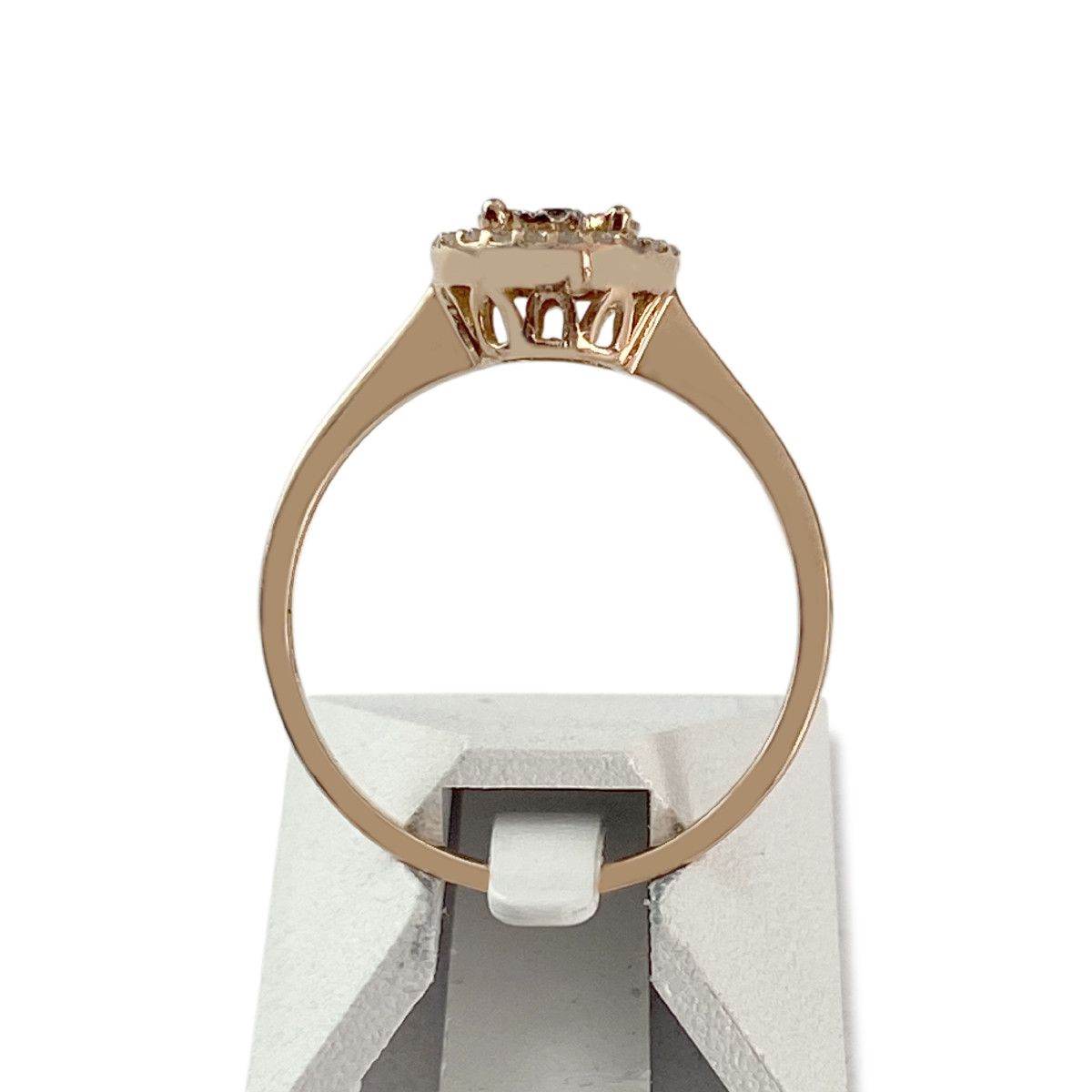 Bague d'occasion or 750 rose diamants - vue 3