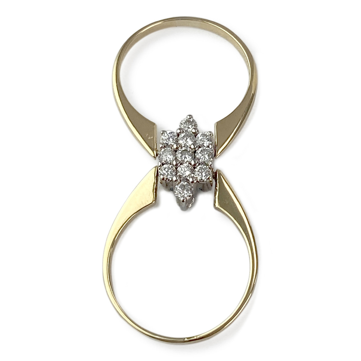 Bague d'occasion 2 ors 750 diamants aigue marine - vue 4