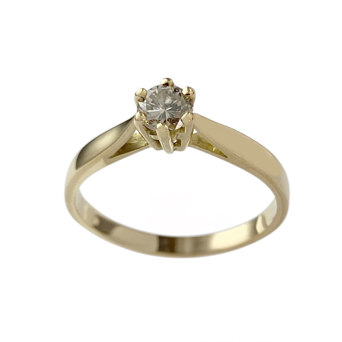Solitaire d'occasion or 750 jaune diamant