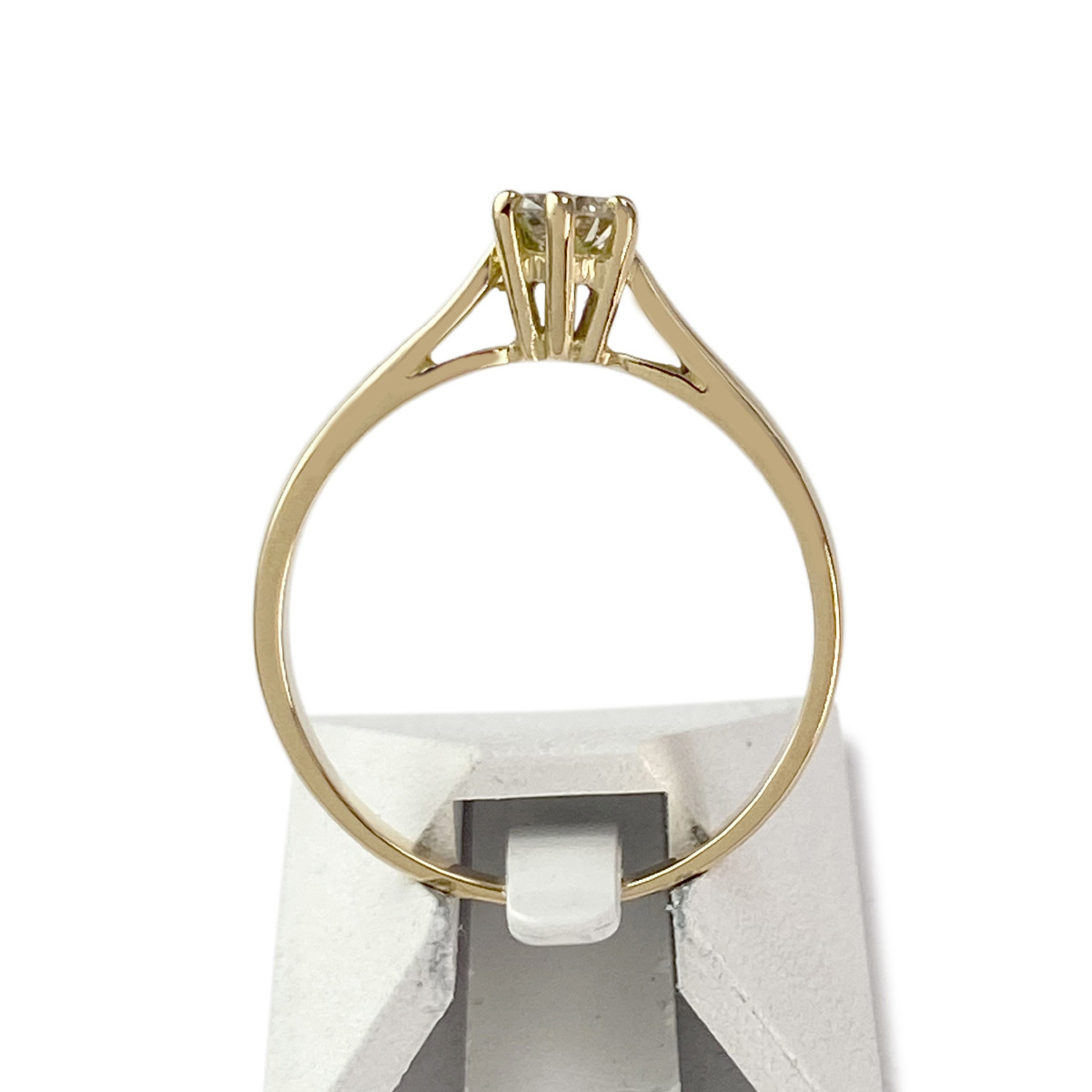 Solitaire d'occasion or 750 jaune diamant - vue 3