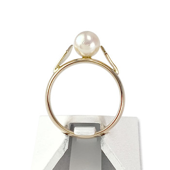 Bague d'occasion or 750 jaune perle de culture