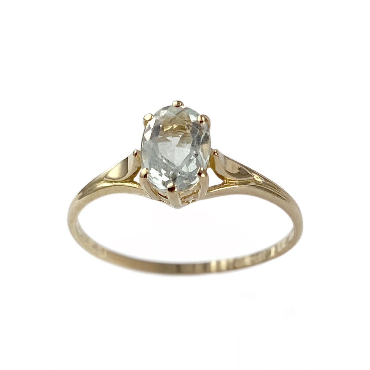 Bague d'occasion or 750 jaune aigue marine