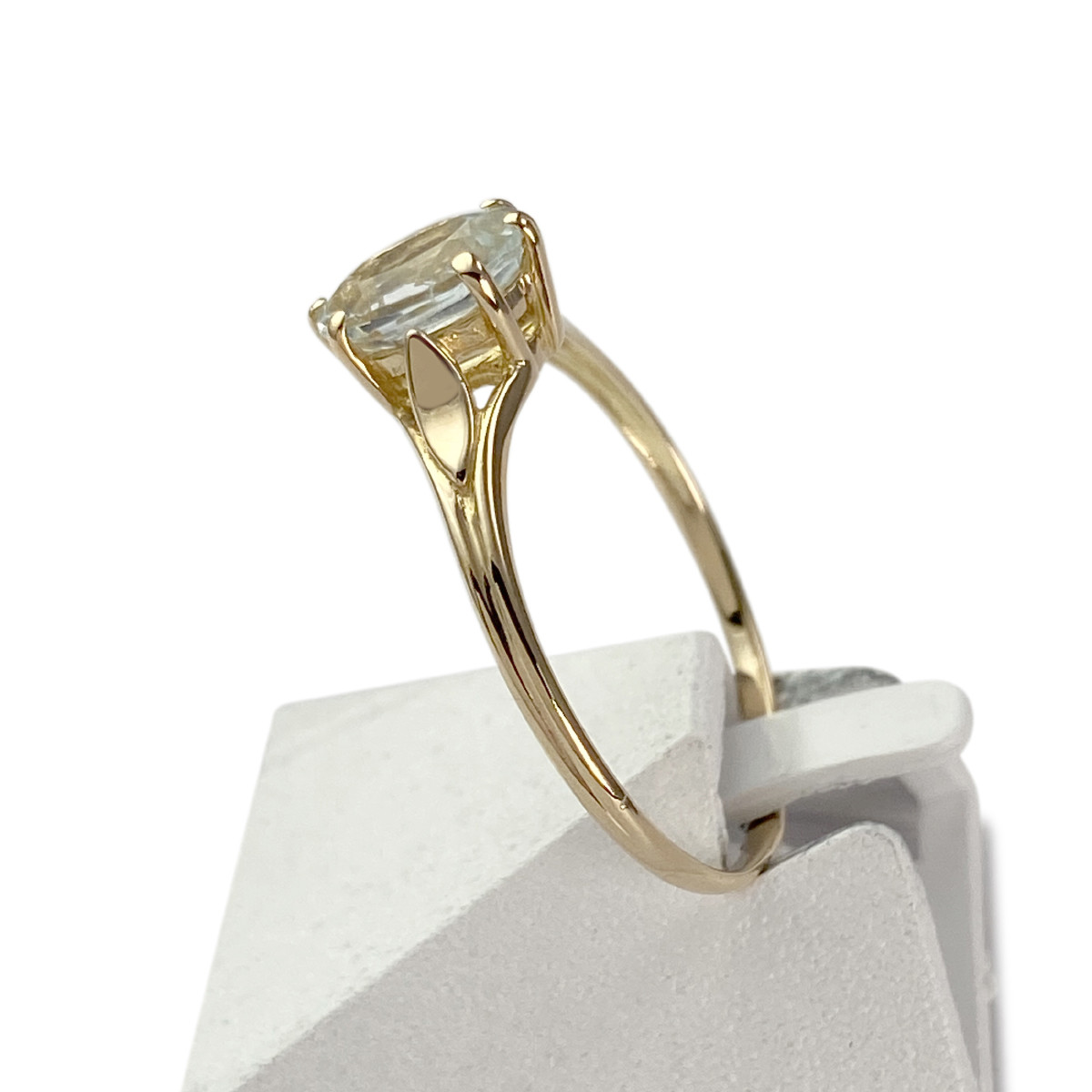 Bague d'occasion or 750 jaune aigue marine - vue 2