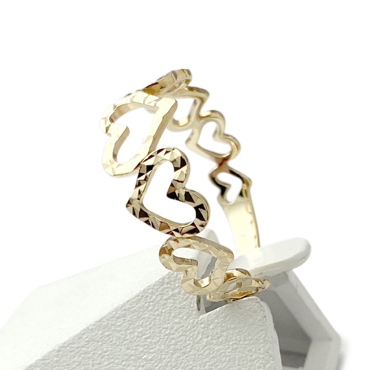 Bague d'occasion or 750 jaune motif coeur - vue 2
