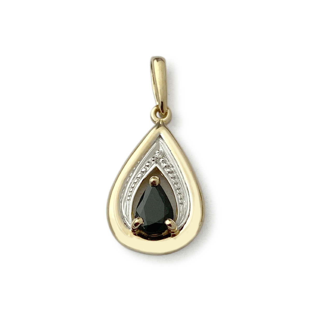 Pendentif d'occasion or 750 2 tons saphir diamant