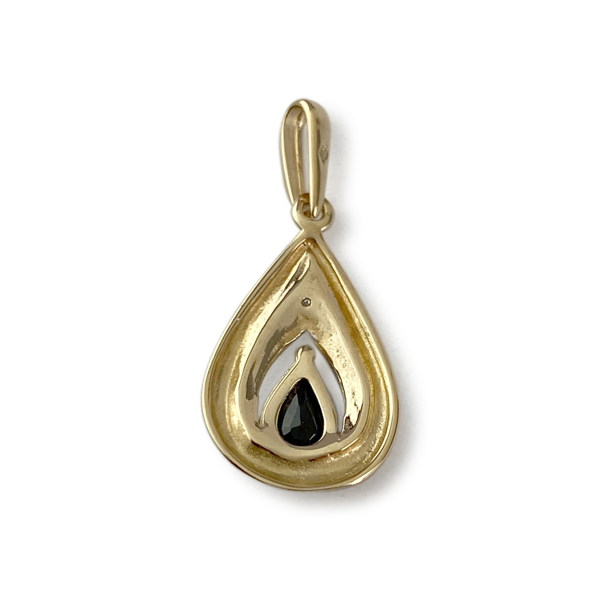 Pendentif d'occasion or 750 2 tons saphir diamant - vue 2