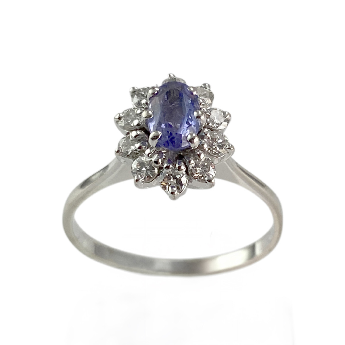 Bague d'occasion or 750 jaune diamants saphir