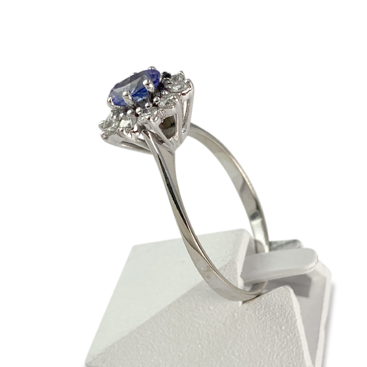 Bague d'occasion or 750 jaune diamants saphir - vue 2