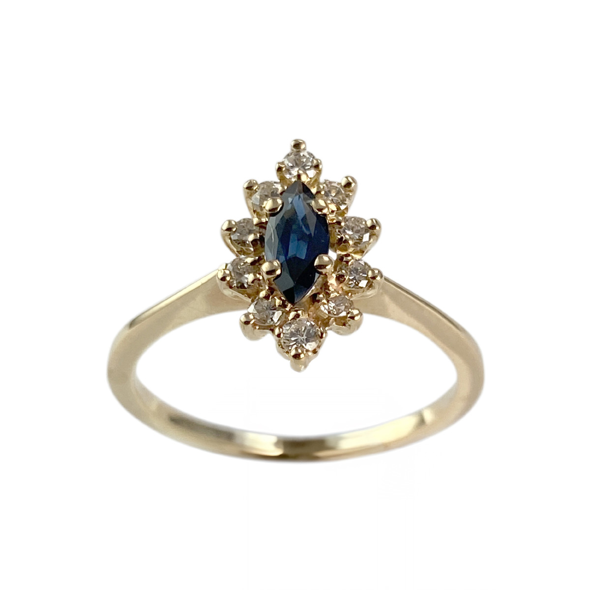 Bague d'occasion or 750 blanc diamants tanzanite