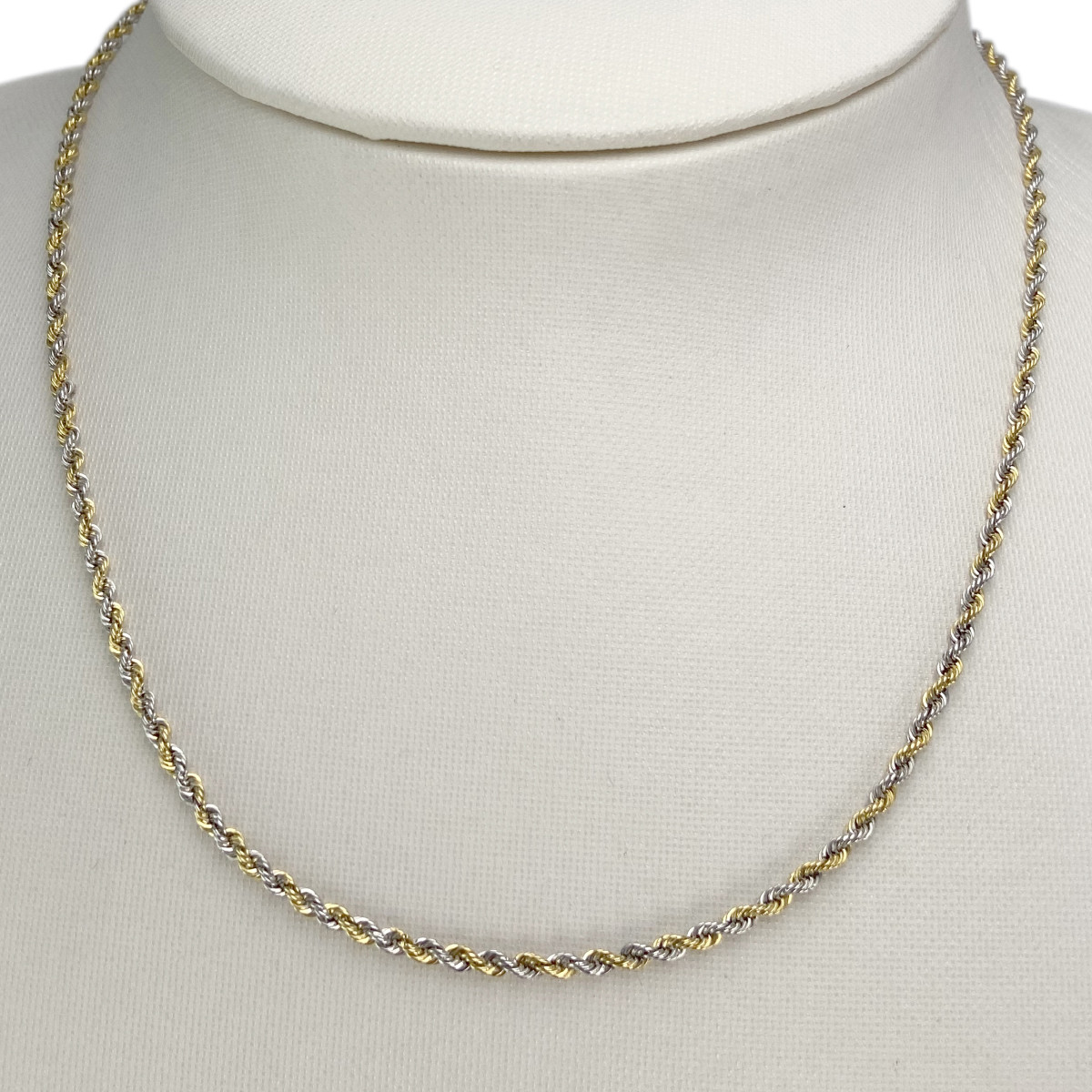 Collier d'occasion 2 ors 375 maille corde 40 cm - vue 2