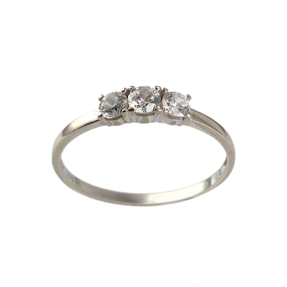 Bague d'occasion or 375 blanc zirconias