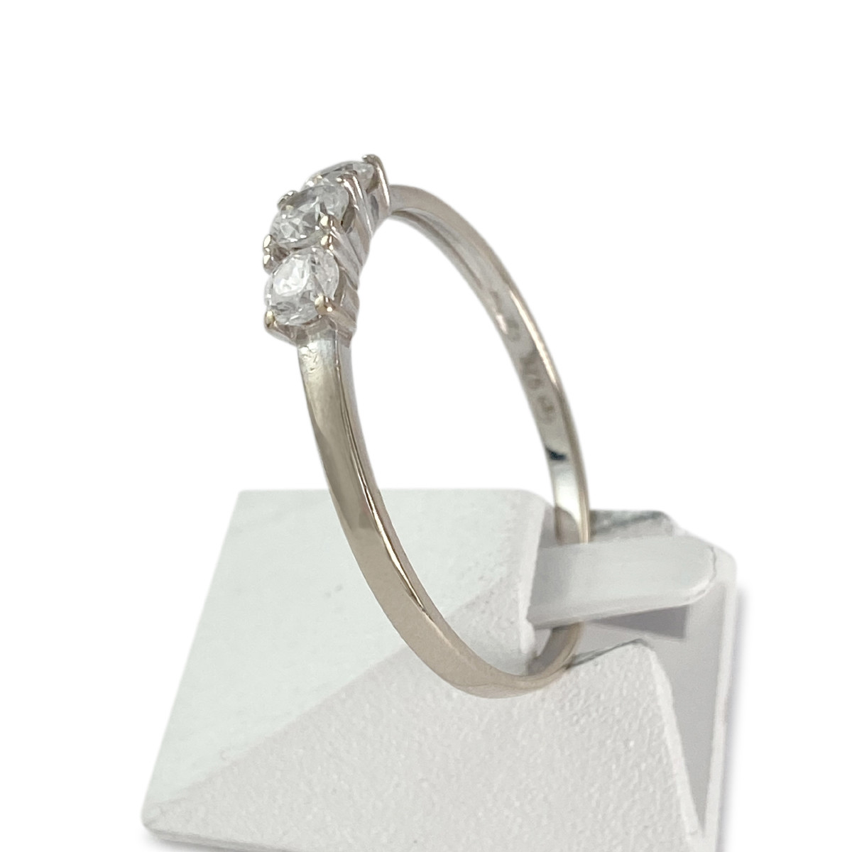 Bague d'occasion or 375 blanc zirconias - vue 2