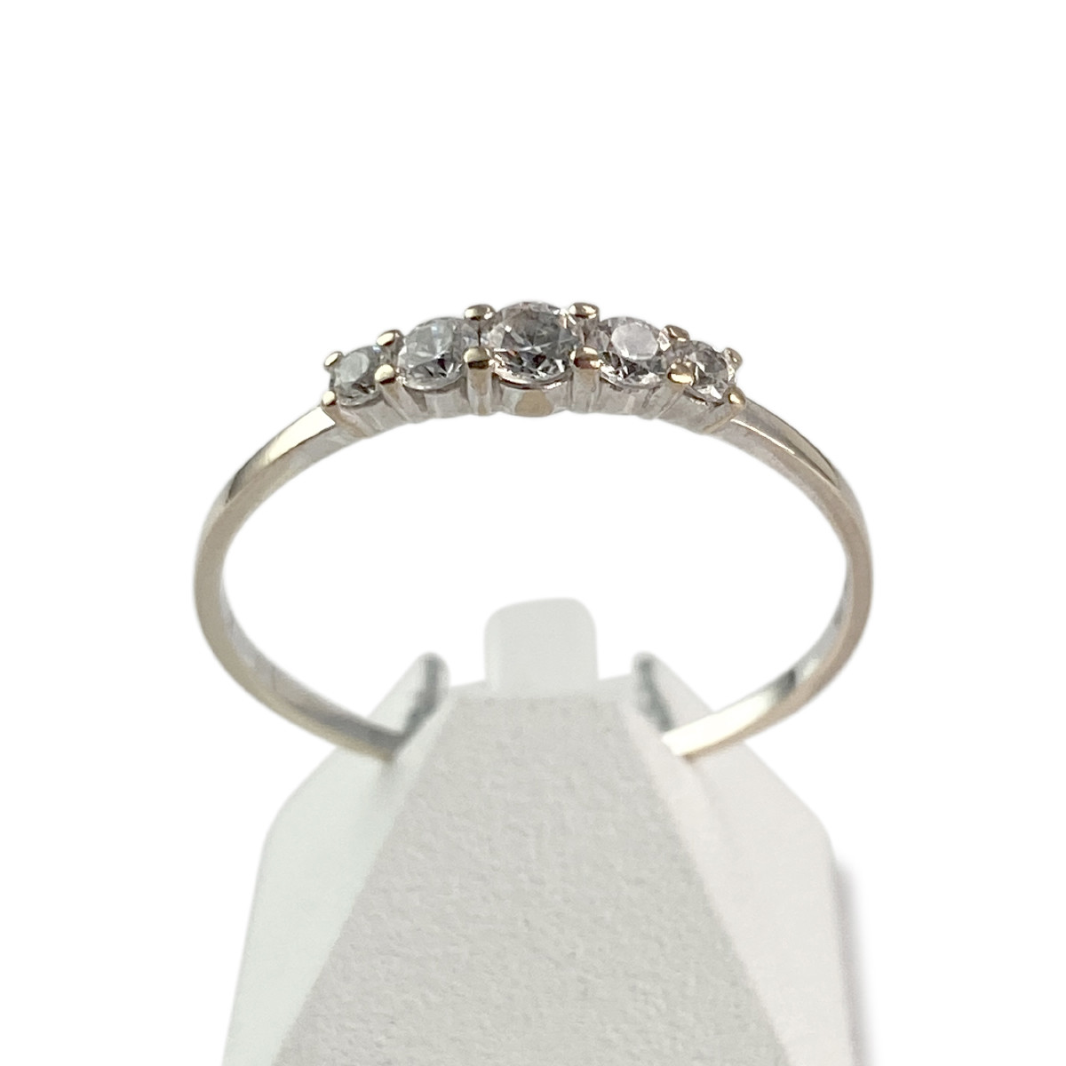 Bague d'occasion or 375 blanc zirconias