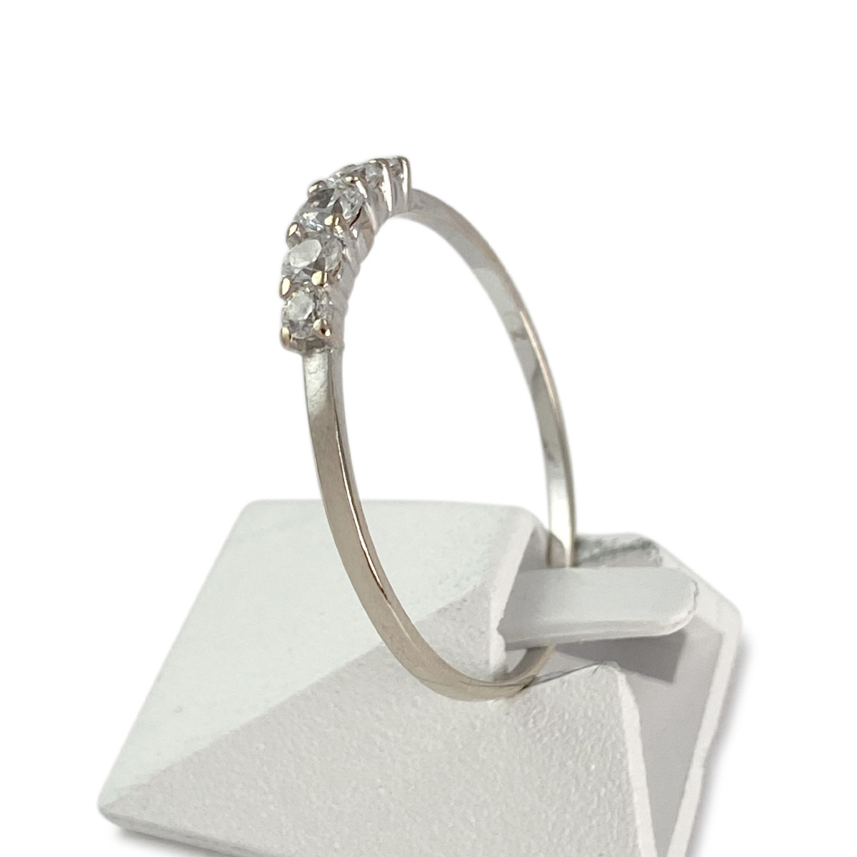Bague d'occasion or 375 blanc zirconias - vue 2
