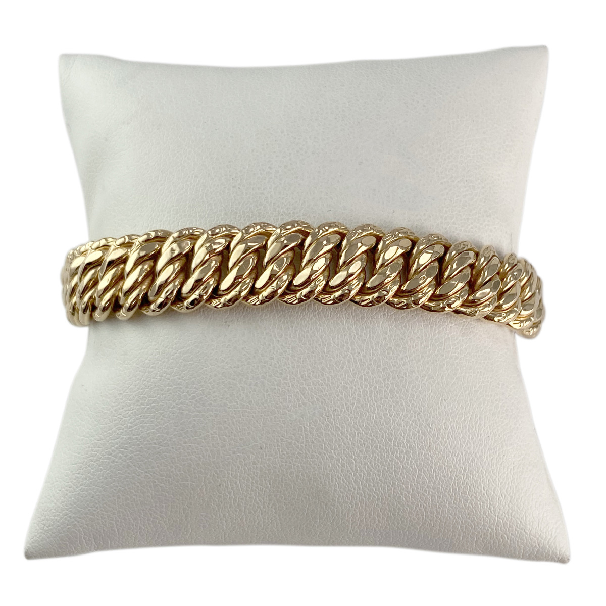 Bracelet d'occasion or 750 jaune maille américaine 19 cm