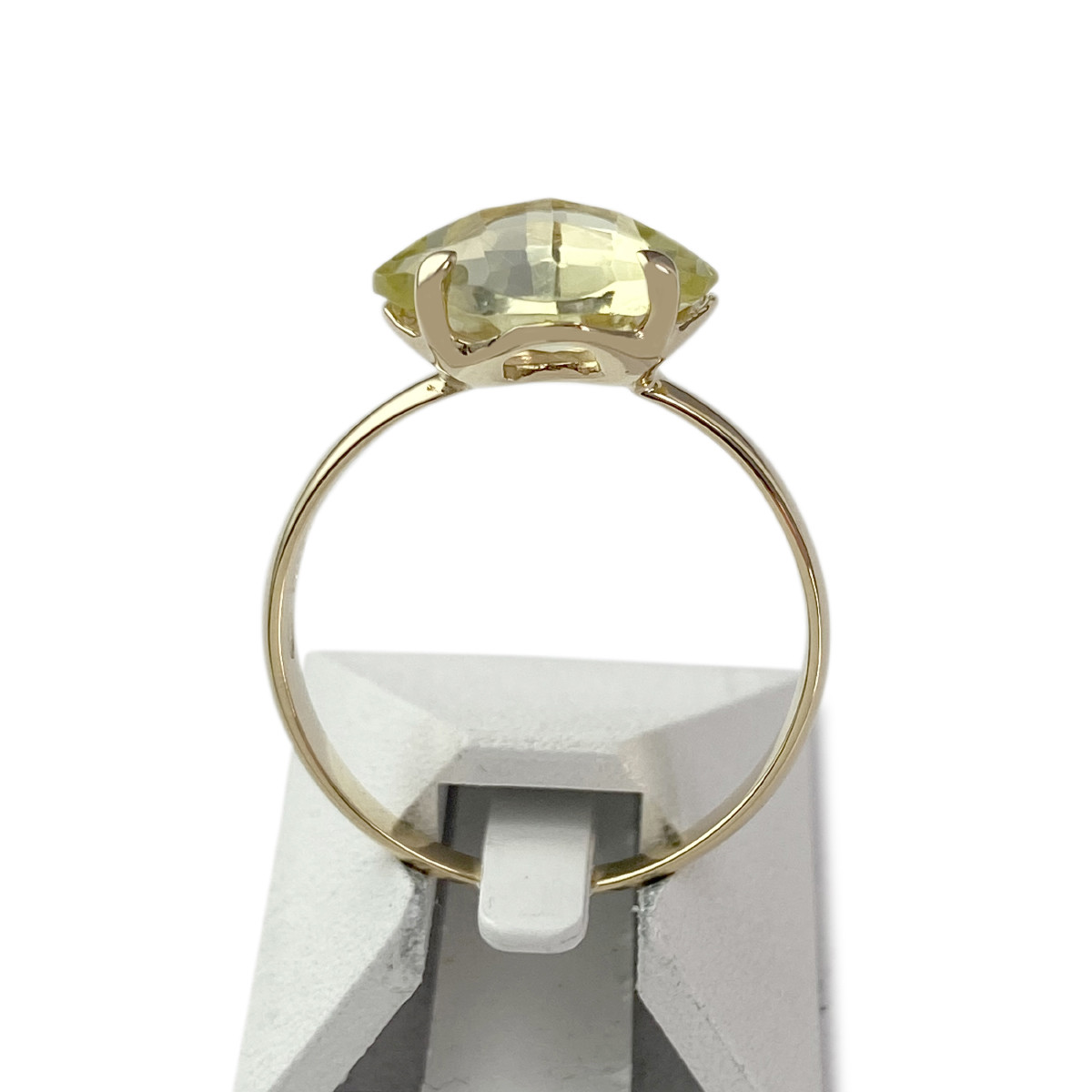Bague d'occasion or 750 jaune quartz vert - vue 3