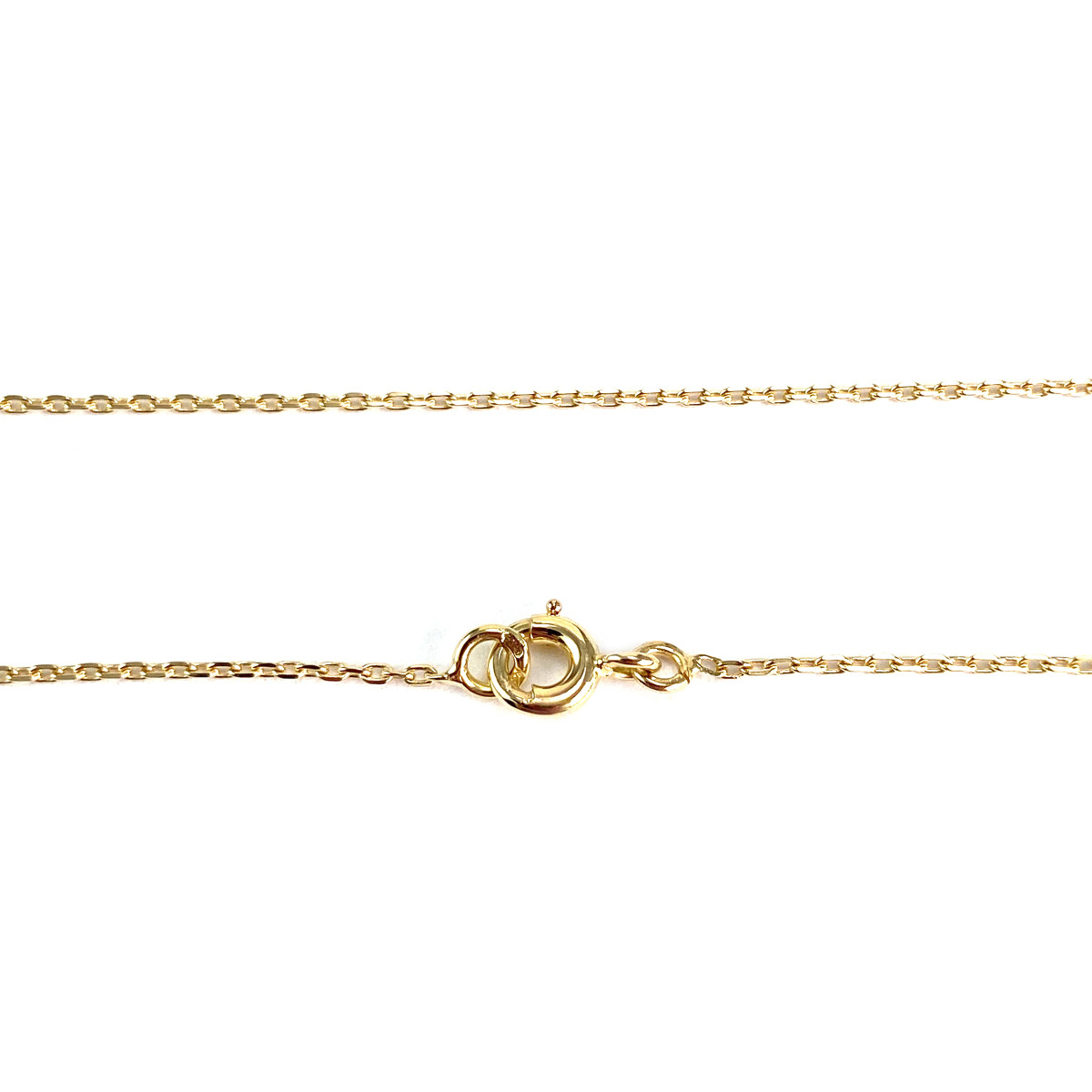Collier d'occasion or 750 jaune maille forçat diamants saphirs 41 cm - vue 3