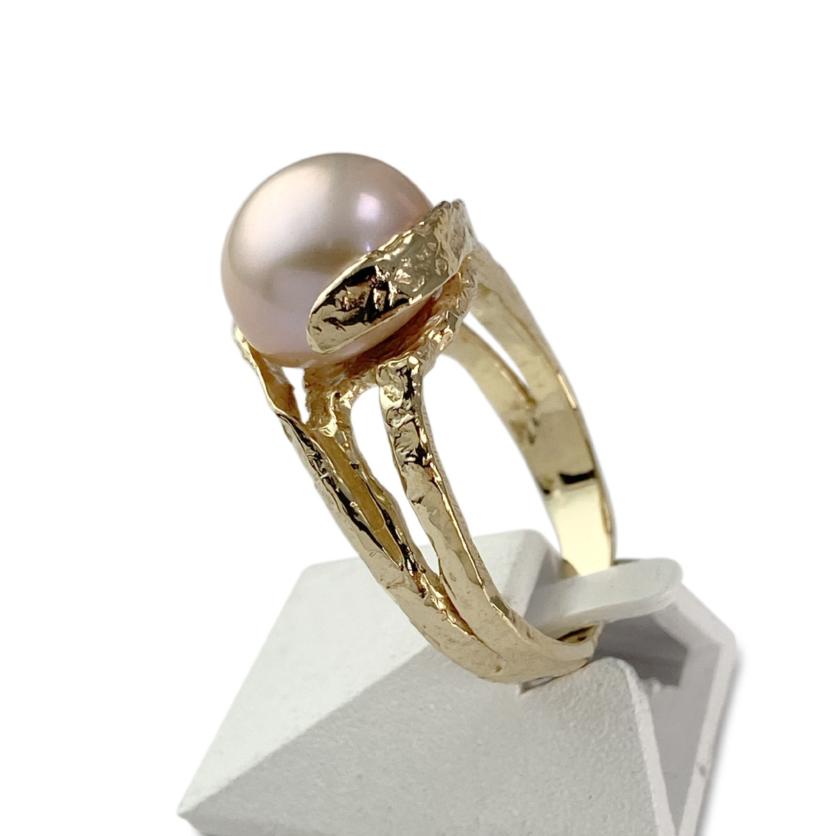 Bague d'occasion or 750 jaune perle de culture - vue 2