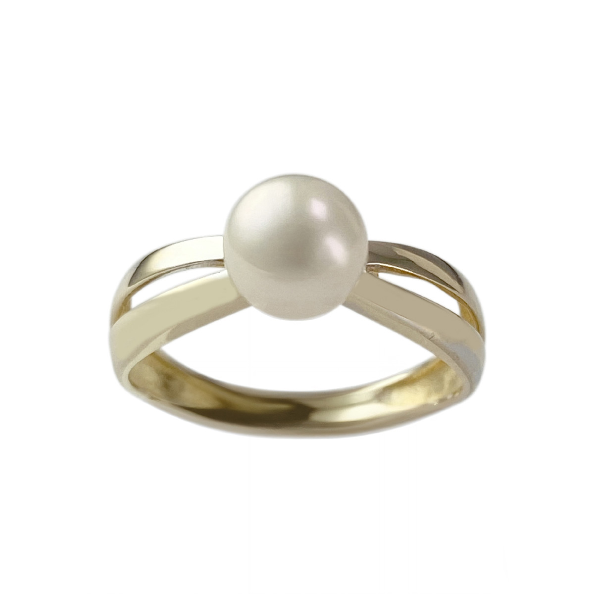 Bague d'occasion or 375 jaune et rhodié perle de culture