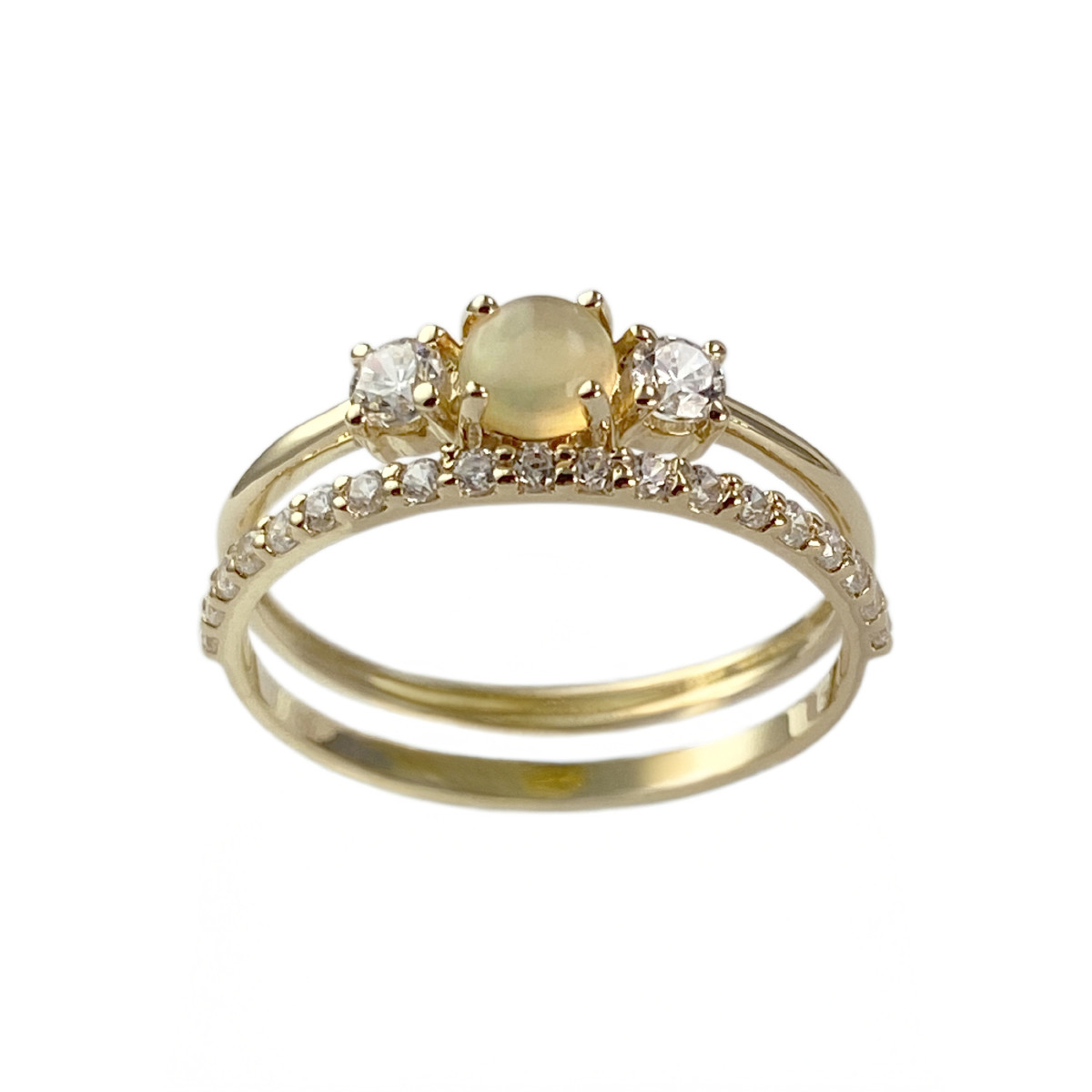 Bague d'occasion or 750 jaune opale zirconias