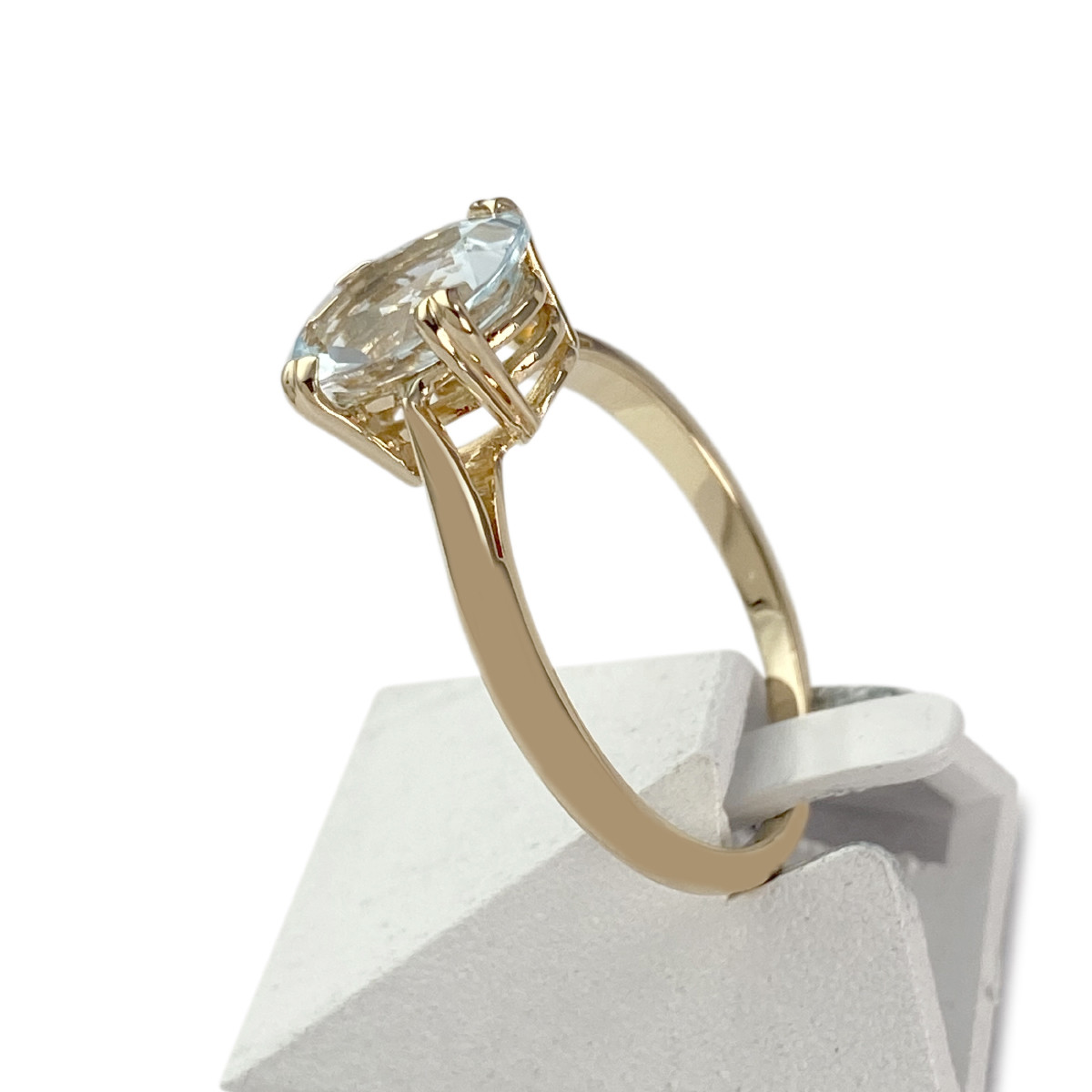 Bague d'occasion or 750 jaune aigue marine - vue 2